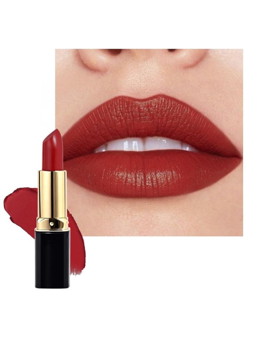 Women's 1Pcs-602#-Cherry Red Long Lasting Waterproof Velvet Matte Stick Lipstick